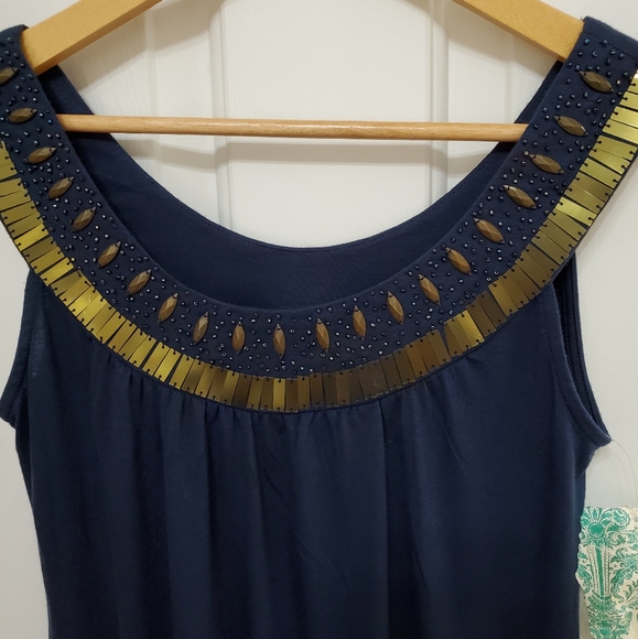 -NWT Belle de Jure Embellished Tank - Picture 2 of 5